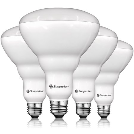 SUNPERIAN BR40 LED Flood Light Bulbs 13W (85W Equivalent) 1400LM Dimmable E26 Base 4-Pack SP34026-4PK